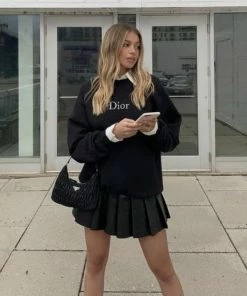 Shoplenajade Black Pleated Tennis Skirt Skirts