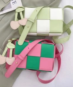 Shop Lena Jade Checkered Crossbody Bag