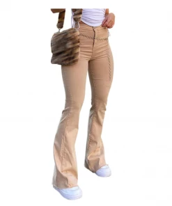 Shoplenajade Khaki High Waisted Jeans
