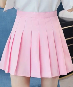 Shoplenajade Pink Pleated Skirt Skirts