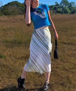 Shop Lena Jade Skirts Green Abbi Y2k Midi Skirt