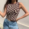 Shop Lena Jade Brown Checkerboard Tank Tanks