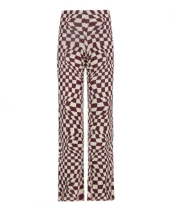 Shop Lena Jade Brown Checkerboard Pants