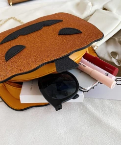 Shop Lena Jade Bags Orange Glitter Pumpkin Halloween Crossbody Bag