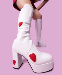 Shop Lena Jade White Two Step Heart Boots Shoes