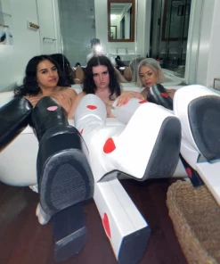 Shop Lena Jade Black And Pink Two Step Heart Boots