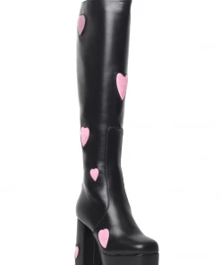 Shop Lena Jade Black And Pink Two Step Heart Boots