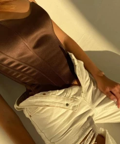 Shop Lena Jade Brown Monica Satin Corset