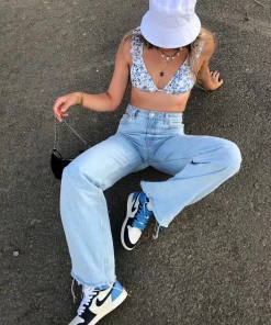 Shop Lena Jade Light Wash Jameson Straight Leg Jeans Pants