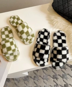 Shop Lena Jade Checkerboard House Slippers