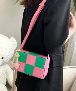 Shop Lena Jade Checkered Crossbody Bag