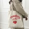 Shop Lena Jade Bags Strawberry Milk Canvas Tote Bag