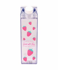 Shop Lena Jade Strawberry Sweet All Day Milk Cartoon Bottle Aesthetic Cups