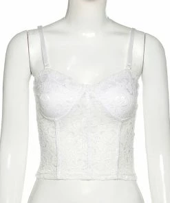 Shoplenajade White Lace Tank Tanks