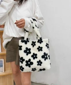 Shop Lena Jade Bags Large Flower Fuzzy Bag