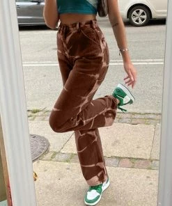 Shoplenajade Brown Tie Dye Jeans