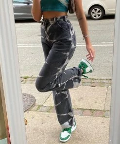 Shoplenajade Pants Grey Tie Dye Jeans