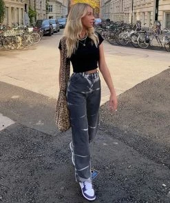 Shoplenajade Pants Grey Tie Dye Jeans