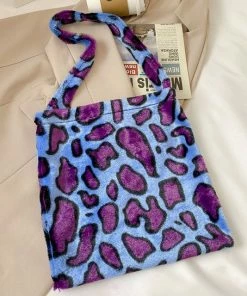 Shop Lena Jade Purple & Blue Fuzzy Bag Bags
