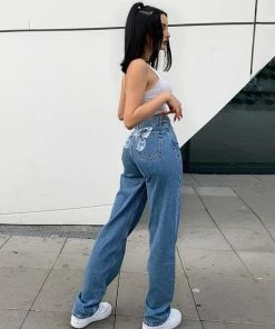 Shoplenajade Pants Dark Wash Butterfly Jeans