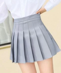 Shoplenajade Grey Pleated Skirt Skirts