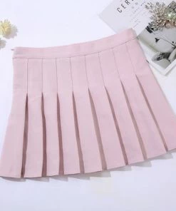 Shoplenajade Pink Pleated Skirt Skirts