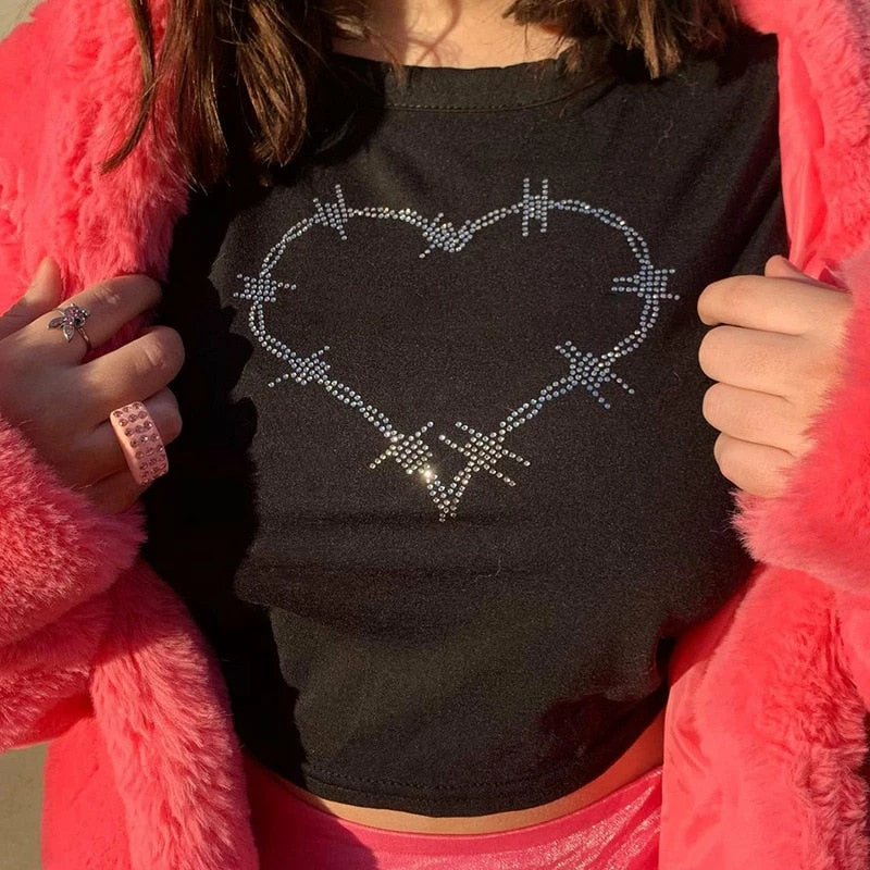 Shoplenajade Y2K Wire Heart Crop Top 4 Shoplenajade Y2K Wire Heart Crop Top