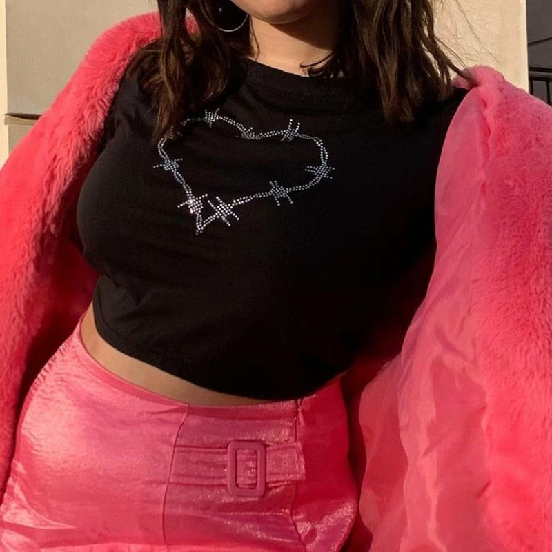 Shoplenajade Y2K Wire Heart Crop Top 7 Shoplenajade Y2K Wire Heart Crop Top