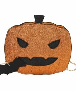 Shop Lena Jade Bags Orange Glitter Pumpkin Halloween Crossbody Bag