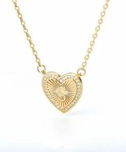 Shop Lena Jade Necklaces Initial Heart Necklace