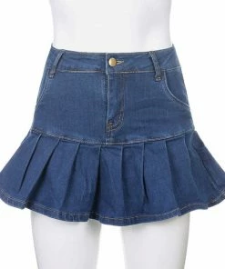 Shoplenajade Denim Pleated Skirt Skirts 21 Shoplenajade Denim Pleated Skirt Skirts