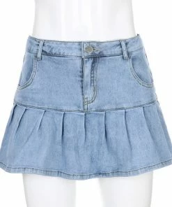 Shoplenajade Denim Pleated Skirt Skirts 20 Shoplenajade Denim Pleated Skirt Skirts