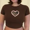 Shop Lena Jade Y2K Brown Camo Heart Tee