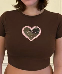 Shop Lena Jade Y2K Brown Camo Heart Tee