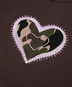 Shop Lena Jade Y2K Brown Camo Heart Tee