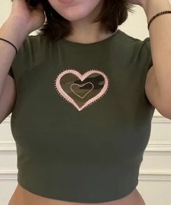 Shop Lena Jade Green Camo Heart Tee