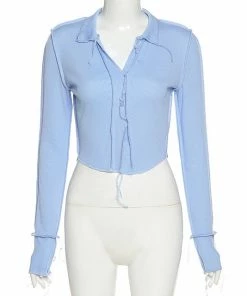 Shop Lena Jade Blue Patchwork Long Sleeve Long Sleeves