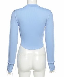 Shop Lena Jade Blue Patchwork Long Sleeve Long Sleeves