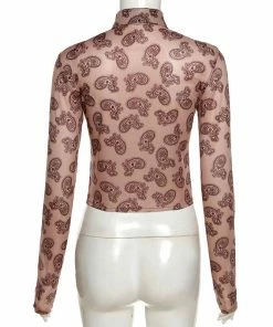 Shop Lena Jade Long Sleeves Brown Paisley Long Sleeve