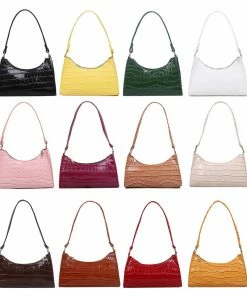 Shop Lena Jade Pink Croc Shoulder Bag