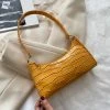Shop Lena Jade Bags Yellow Croc Shoulder Bag