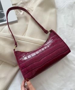 Shop Lena Jade Bags Purple Croc Shoulder Bag