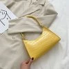 Shop Lena Jade Bags Bright Yellow Croc Shoulder Bag