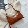 Shop Lena Jade Bags Light Brown Croc Shoulder Bag