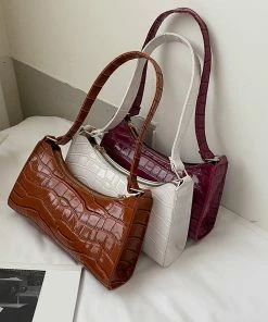 Shop Lena Jade Bags Light Brown Croc Shoulder Bag