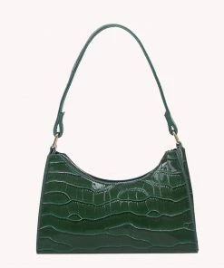 Shop Lena Jade Bags Green Croc Shoulder Bag