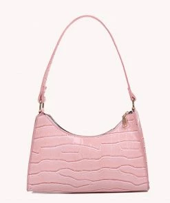 Shop Lena Jade Pink Croc Shoulder Bag