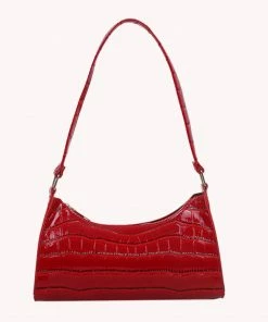 Shop Lena Jade Red Croc Shoulder Bag