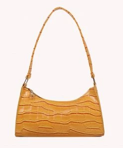 Shop Lena Jade Bags Yellow Croc Shoulder Bag