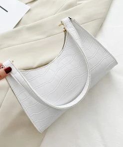 Shop Lena Jade Bags White Croc Shoulder Bag